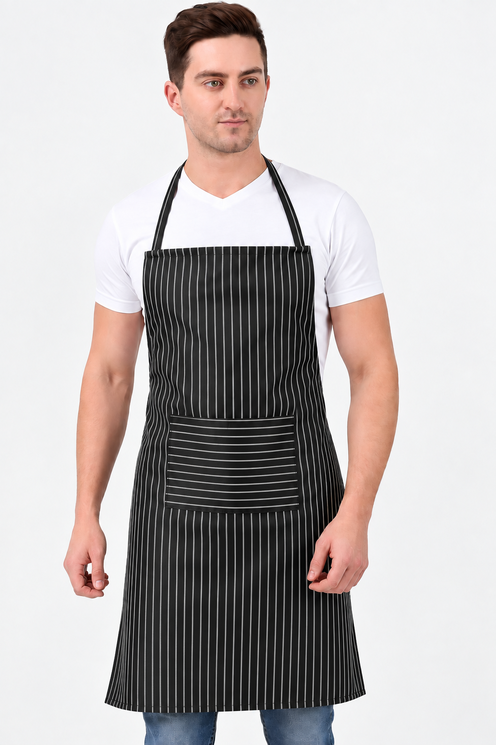 APRON Grey on Black